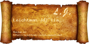 Leichtman Júlia névjegykártya